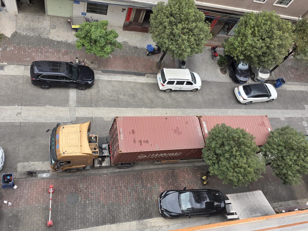 Container shipment for large commercial lighting project supply