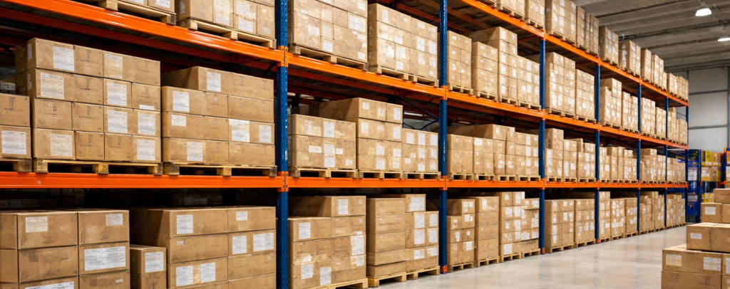 In-stock commercial lighting warehouse supporting small batch retail projects