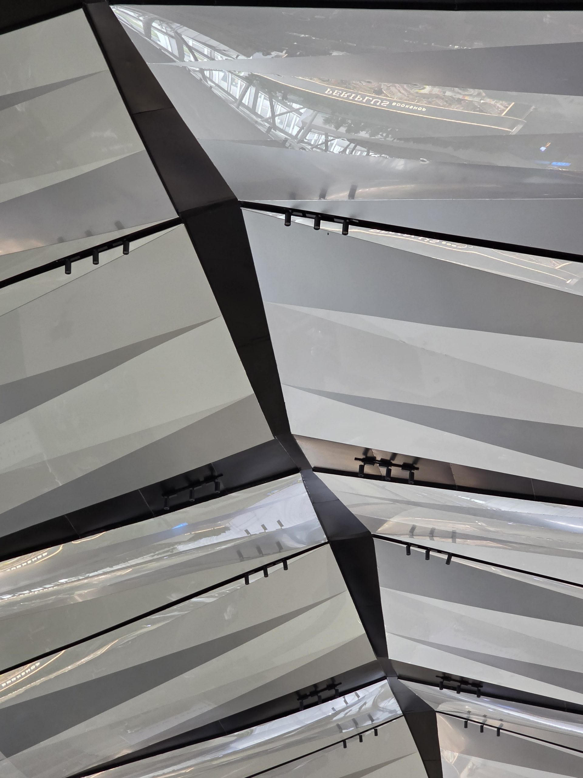 Airport terminal ceiling lighting using LED track lighting system