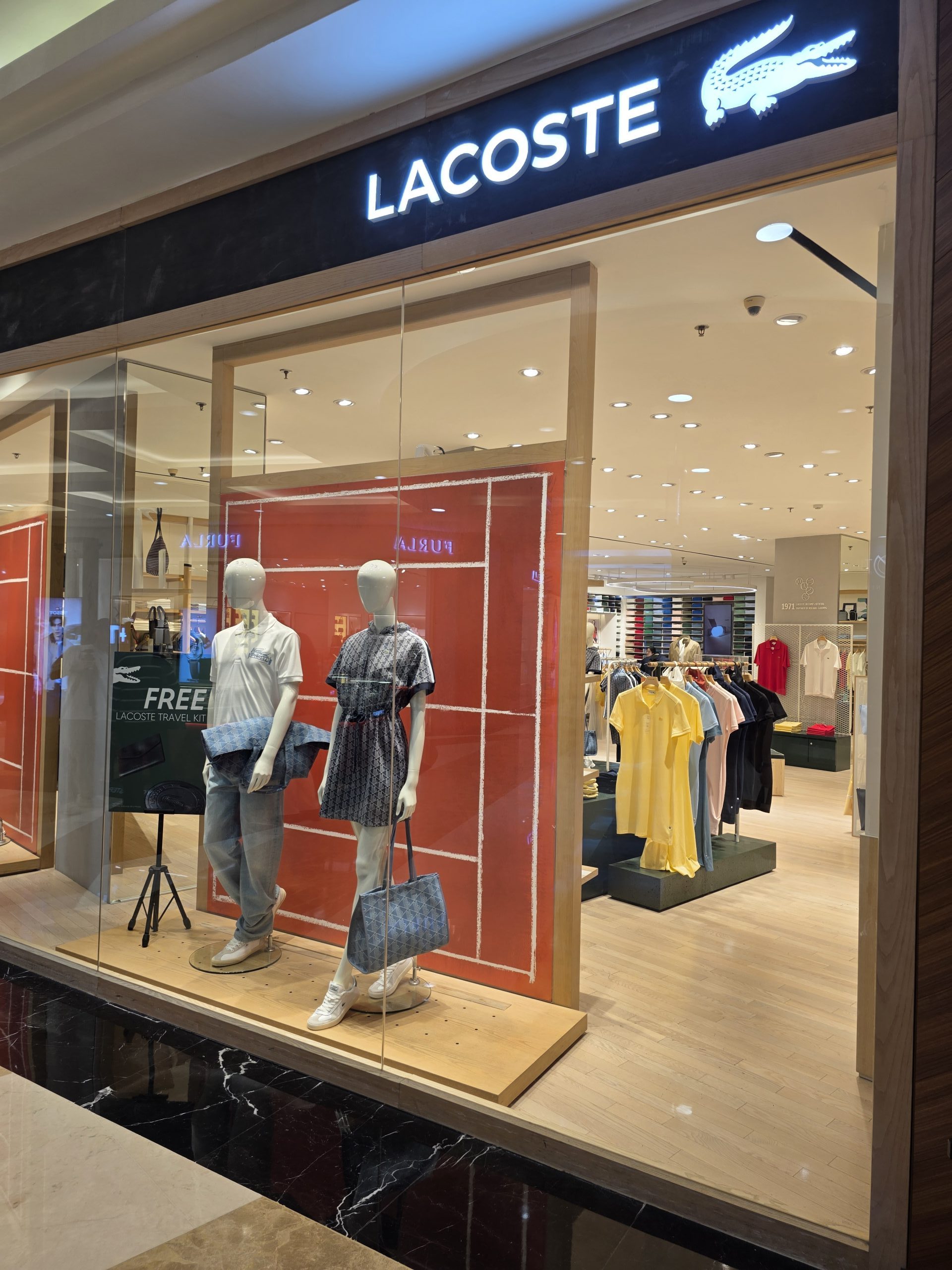 Lacoste fashion retail store lighting with LED downlights
