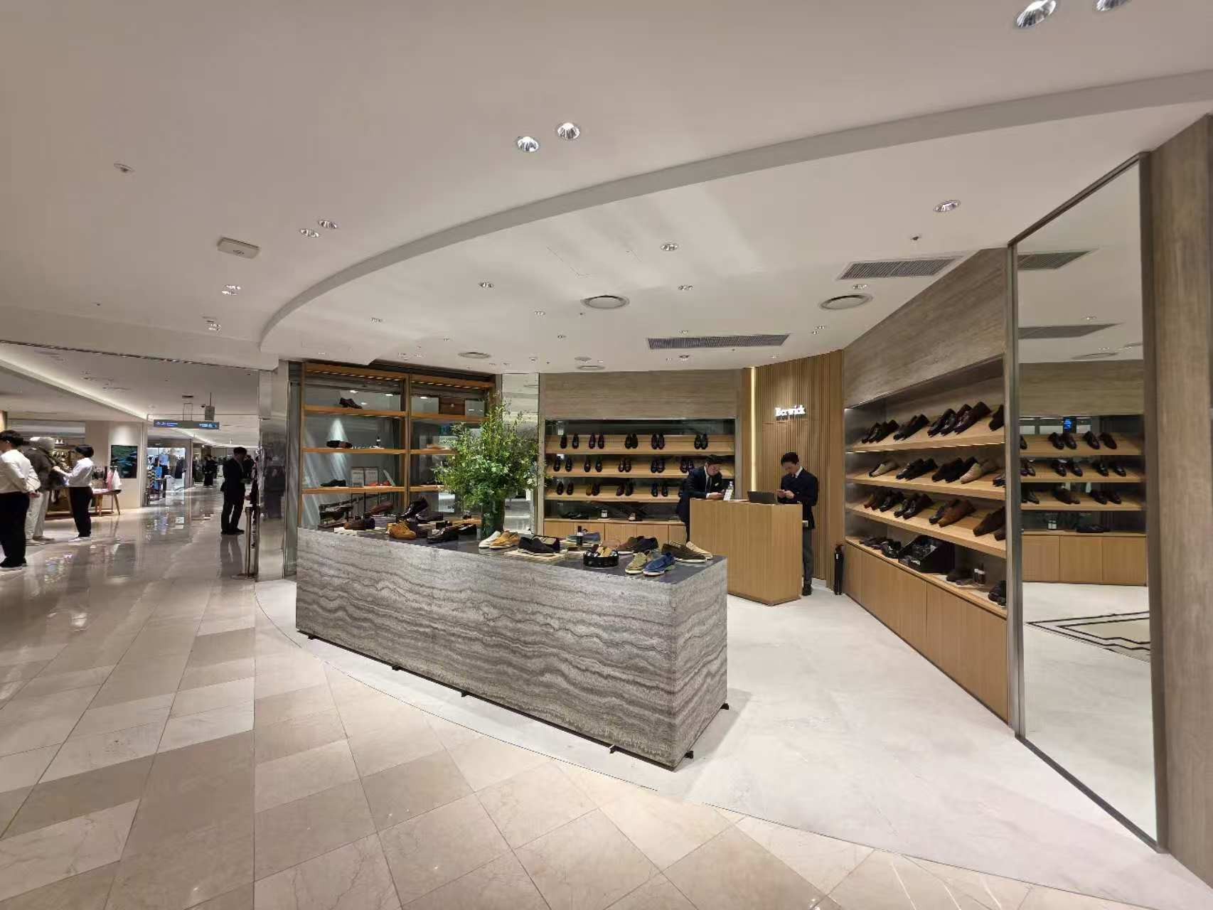 premium shoe store lighting display in department store