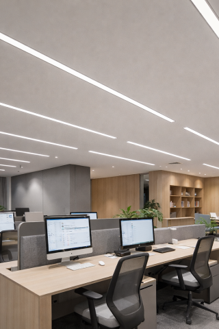 modern office lighting design linear LED ceiling lighting workspace illumination