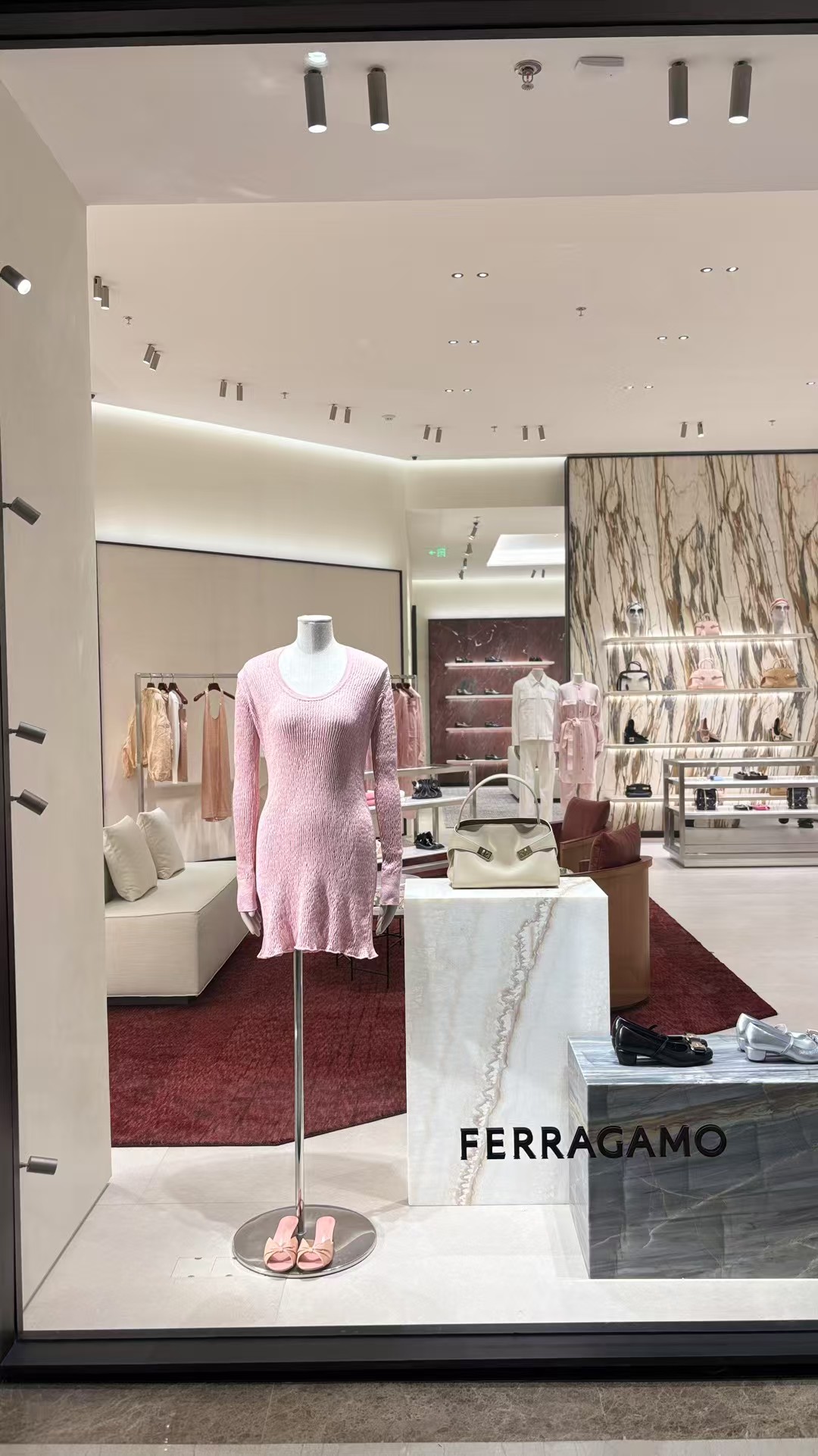 Luxury retail lighting design for Ferragamo boutique