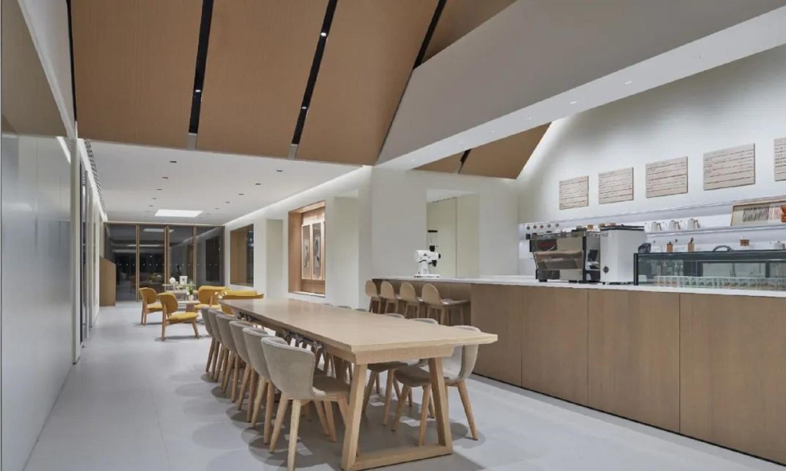 NIO car showroom interior featuring modern architectural lighting and minimalist automotive display space