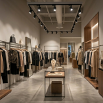 retail store LED track lighting design highlighting products