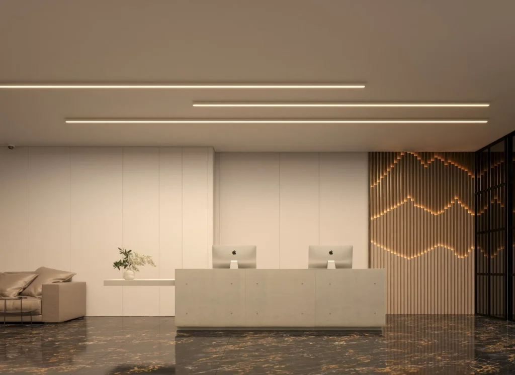 Commercial linear lighting used in shopping mall and architectural spaces