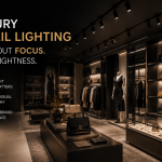 Luxury retail accent lighting highlighting products in a premium boutique environment