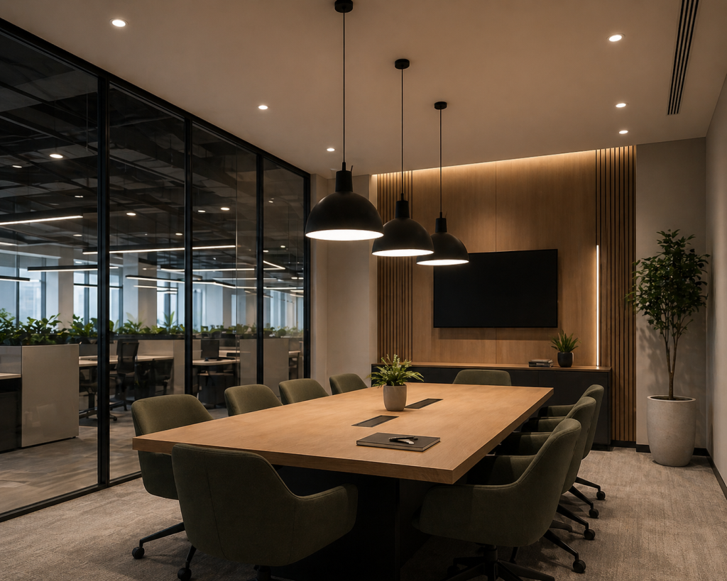 office recessed commercial downlight with low glare lighting design