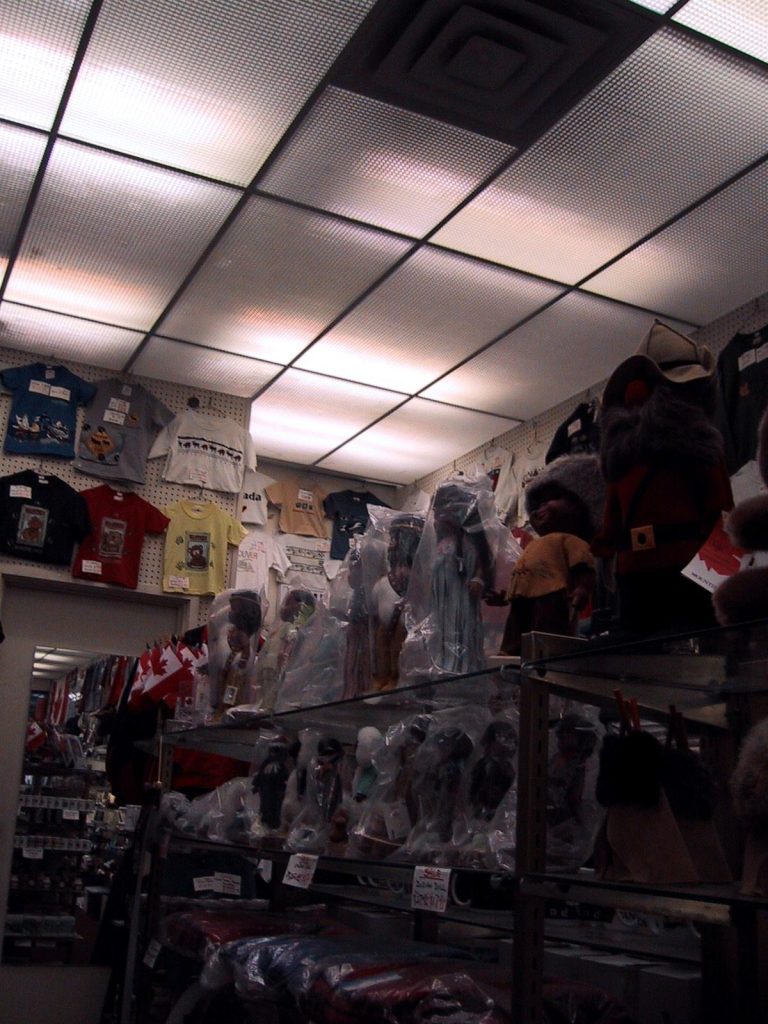 retail store with flat lighting and poor product highlighting before lighting upgrade