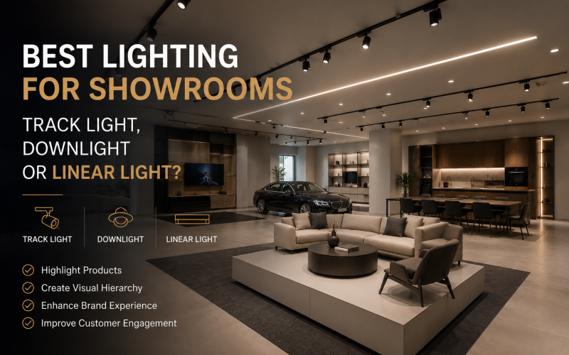 Best Lighting for Showrooms: Track Light, Downlight or Linear Light?