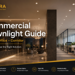 Commercial recessed downlights used in hotel office and corridor lighting projects