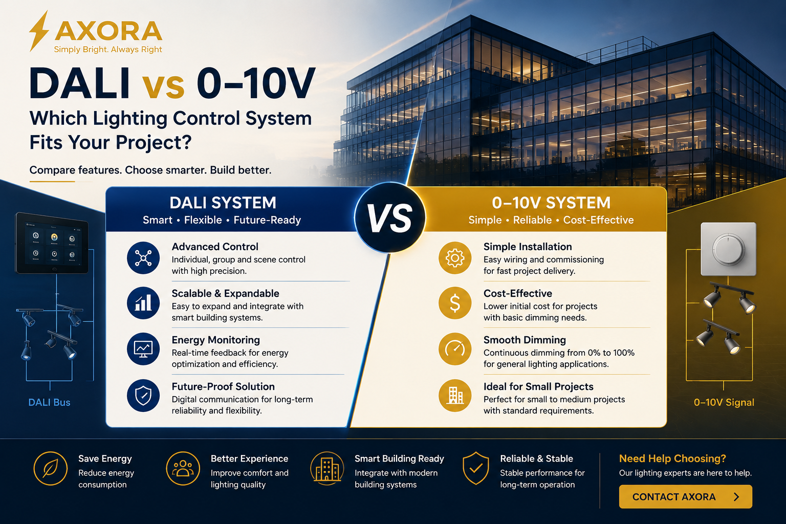 DALI vs 0–10V for Commercial Lighting Projects: Which System Fits Better?
